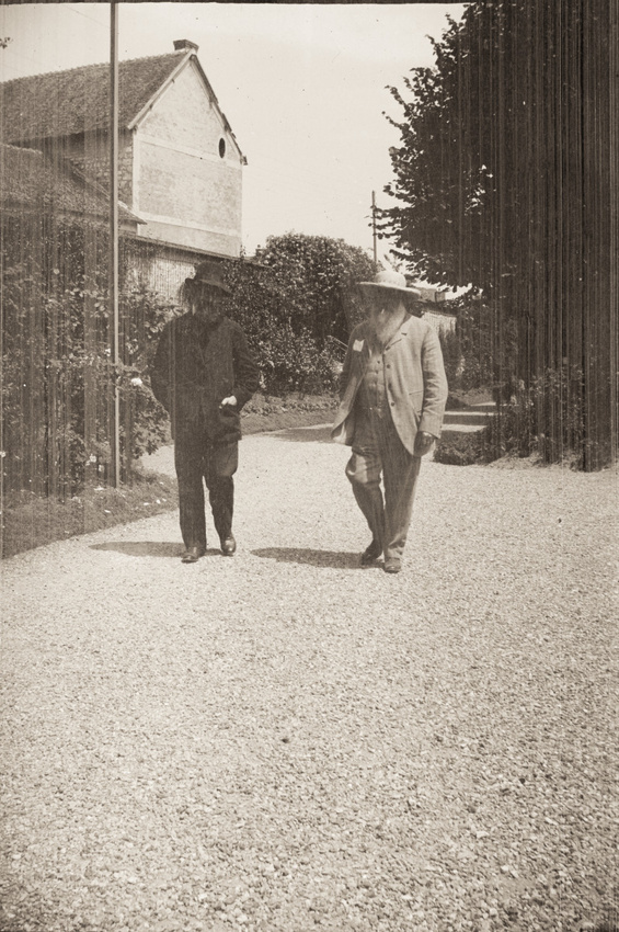 Pierre Bonnard - Claude Monet (et un personnage non identifié) marchant dans une...