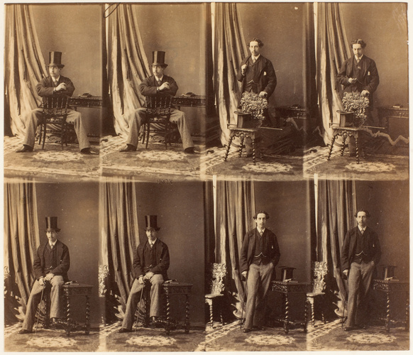 André Adolphe Eugène Disdéri - Comte Tolstoï en huit poses, quatre assis et quat...