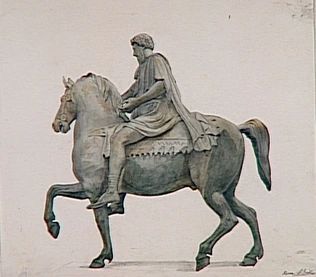 Louis Boitte - Place du Capitole, la statue de Marc Aurèle
