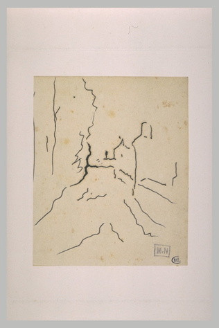 Paul Gauguin - Croquis de paysage : route au premier plan