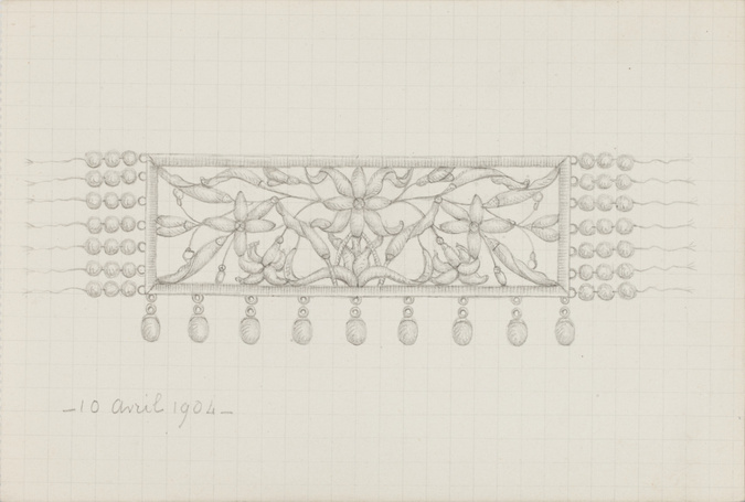 Enguerrand du Suau de la Croix - Collier de chien avec plaque à motif floral et ...