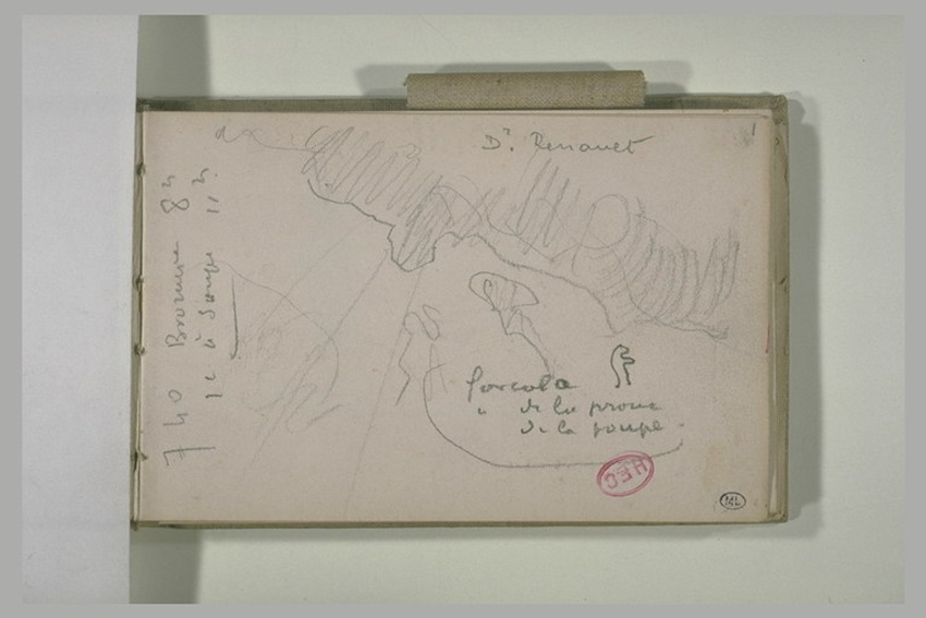 Henri-Edmond Cross - Ebauche et note manuscrite