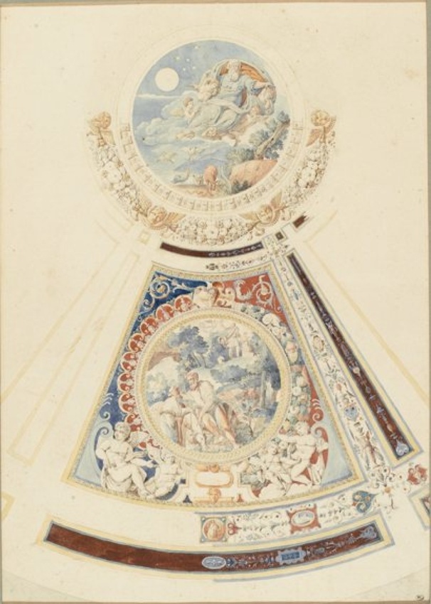 Hippolyte Le Bas - Palais de Caprarola, détail de la voûte de la chapelle