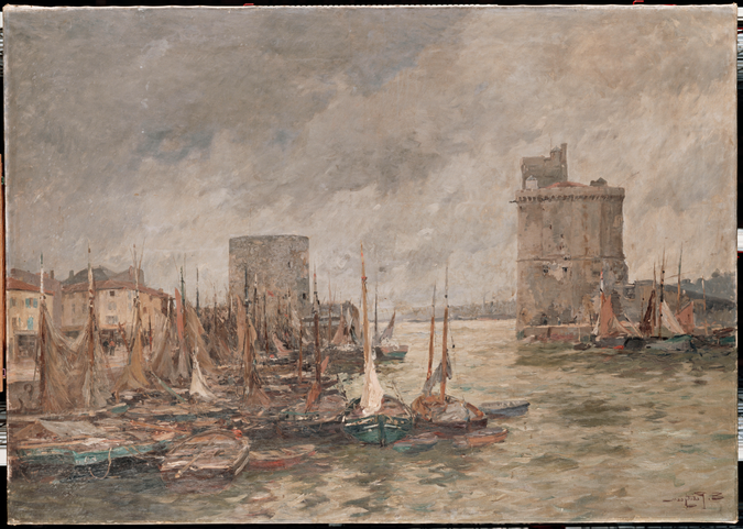 Edmond Petitjean - Le Port de la Rochelle par gros temps