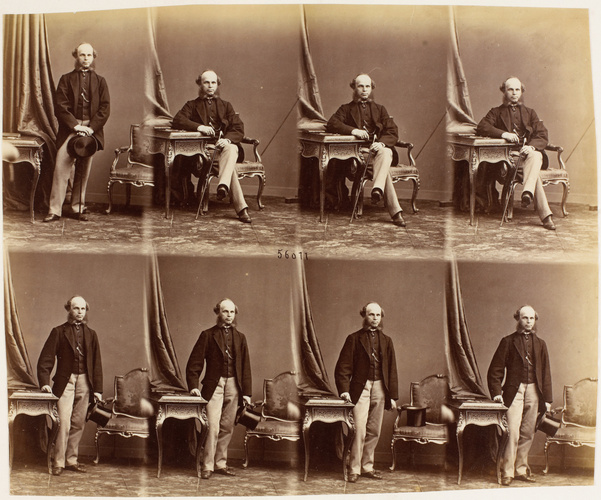 André Adolphe Eugène Disdéri - M. Auston en huit poses, quatre assis, quatre en ...