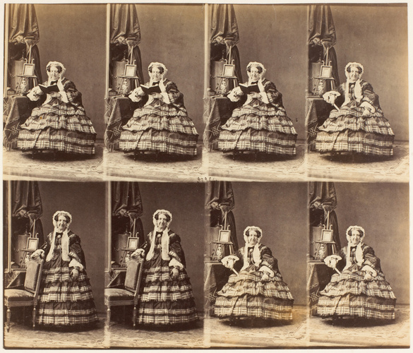 André Adolphe Eugène Disdéri - Comtesse Tzizaka en huit poses, six assise et deu...