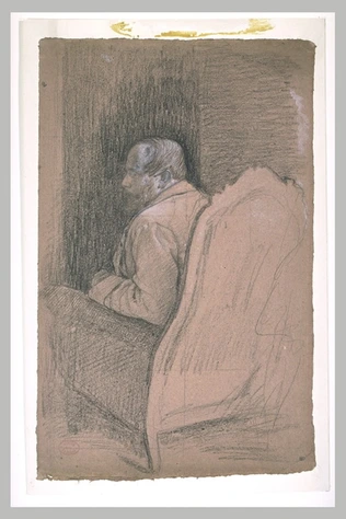 Le baron Gennaro Bellelli dans son fauteuil de dos - Edgar Degas