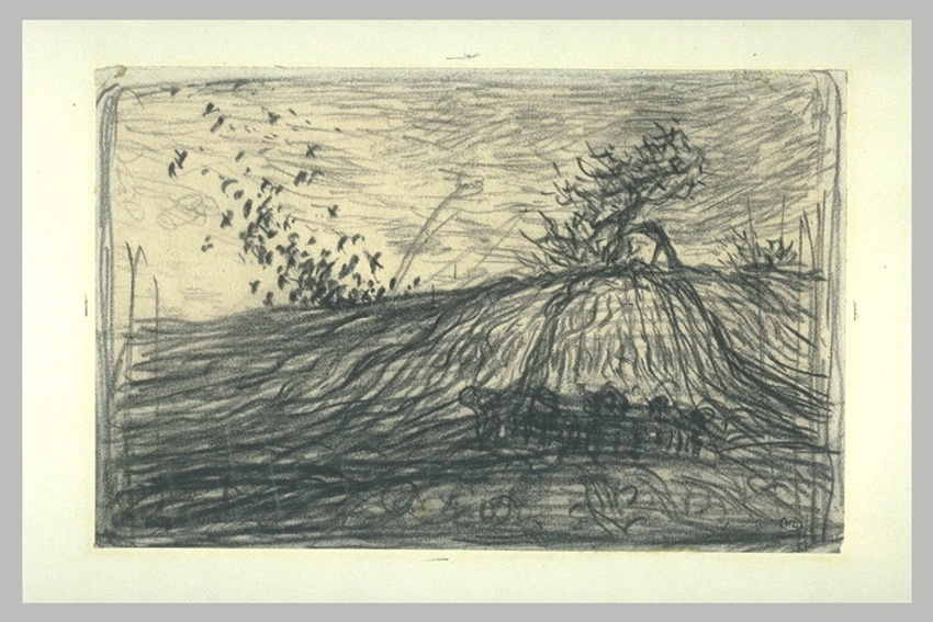 Jean-François Millet - Paysage avec envollée d'oiseaux