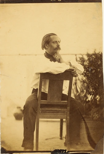 Charles Marville - Autoportrait sur le balcon de la rue Saint-Dominique (?)