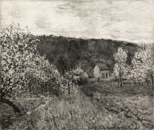 Alfred Sisley - Printemps pluvieux aux environs de Paris