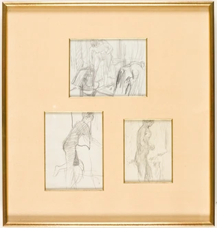 Nu se lavant, étude pour Nu debout près d'une baignoire ou Nu dans un intérieur - Pierre Bonnard