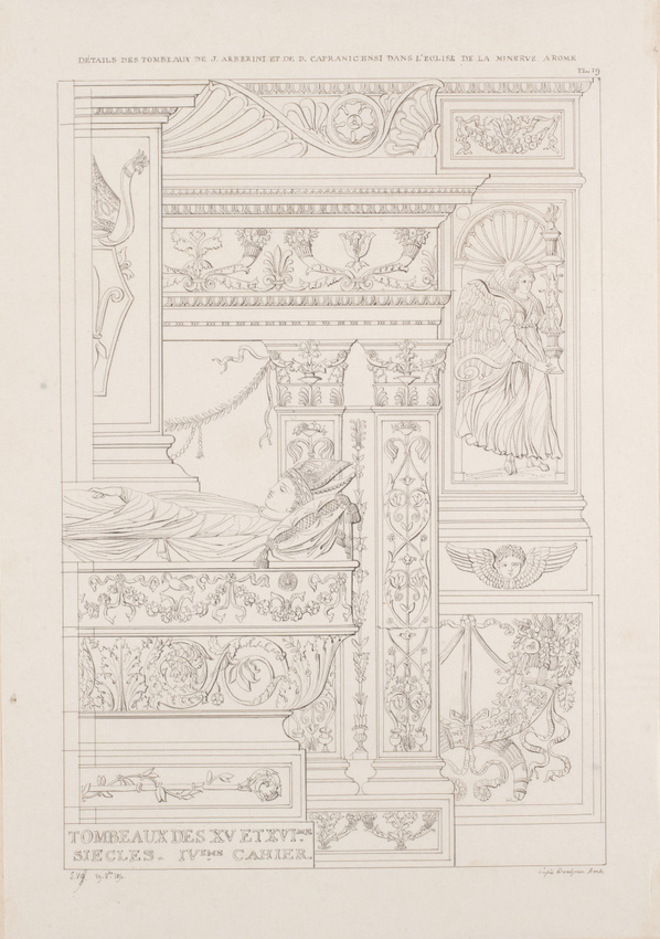 Edouard Villain - Détails des tombeaux de J. Arberini et de D. Capranicensi, égl...
