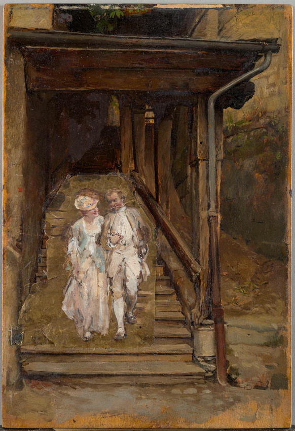 Ernest Meissonier - L'Escalier de bois de la cathédrale de Lausanne