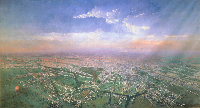 Vue générale de Paris, prise de l'Observatoire, en ballon