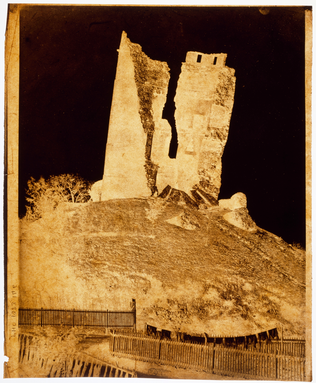Alphonse Poitevin - Tour en ruine sur une éminence