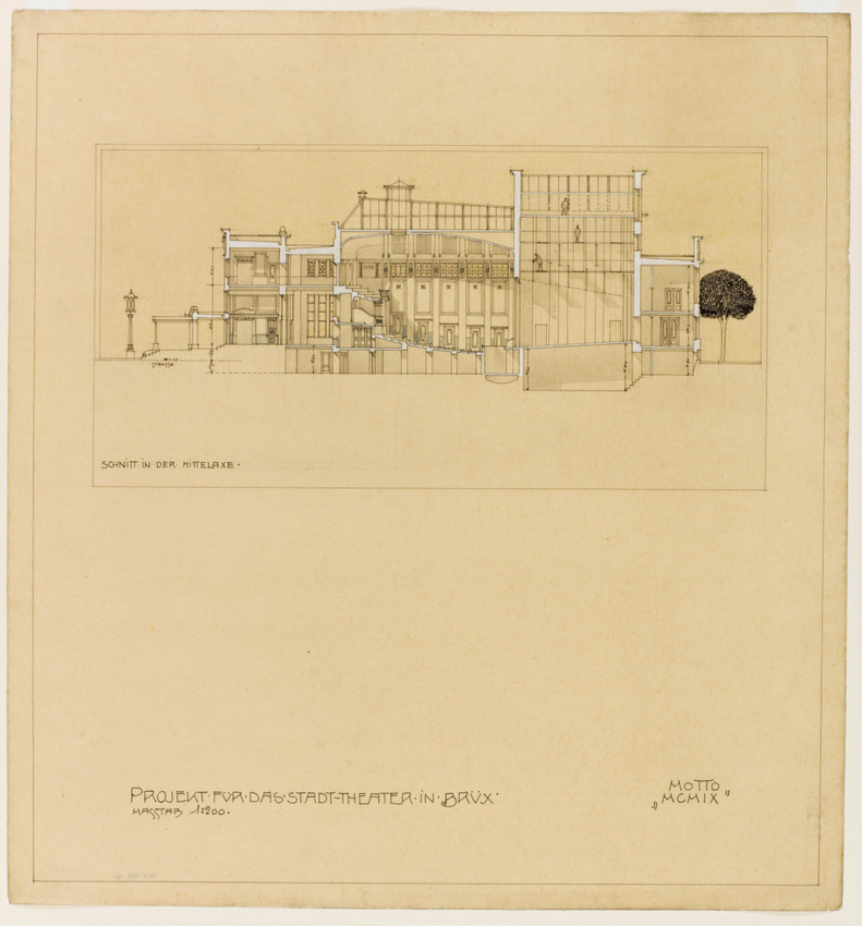 Marcel Kammerer - Projet pour le théâtre de la ville de Brüx, coupe