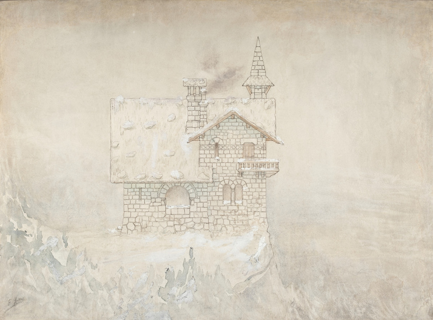 François Garas - "Ma petite Maison", façade sud, neige