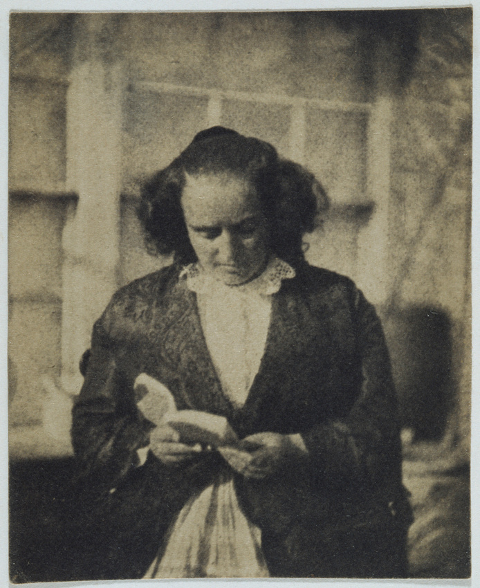 Auguste Vacquerie - Madame Victor Hugo lisant devant la serre de Marine Terrace