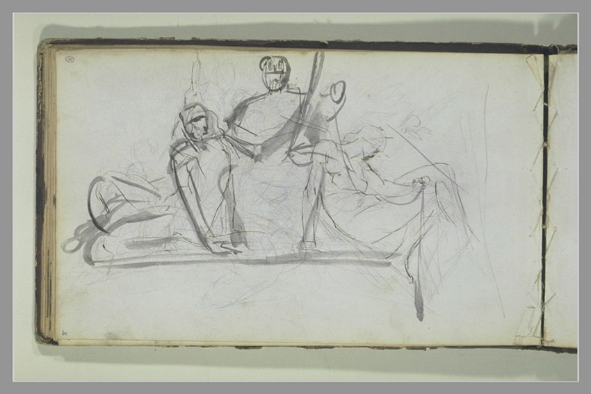 Adolphe Yvon - Etude de trois figures d'un monument
