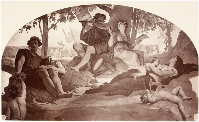 Louis-Emile Durandelle - La Musique champêtre - peinture de Félix Barrias