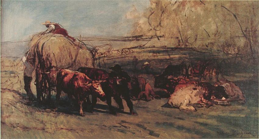 Boeufs au pâturage, esquisse pour la fenaison - Rosa Bonheur