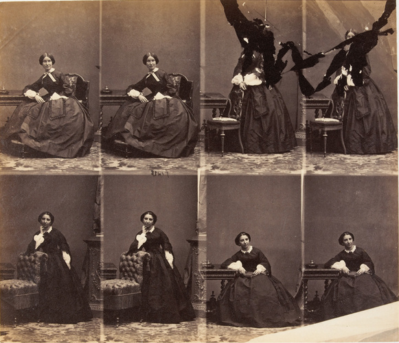 André Adolphe Eugène Disdéri - Mlle Henriette Mac Gauran et une femme en huit po...