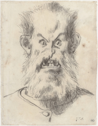 Jean-François Millet - Tête d'homme, hirsute et grimaçante, dit tête de l'ogre