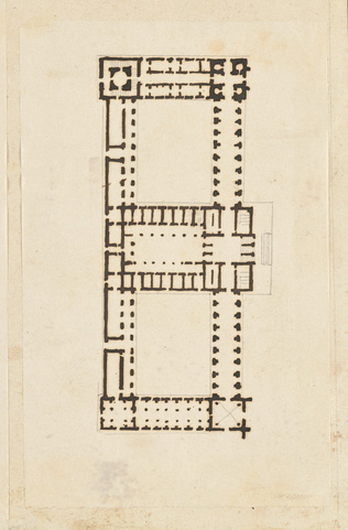 Edouard Villain - Plan d'un édifice rectangulaire