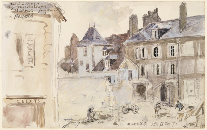 Johan Barthold Jongkind - Une rue de Nevers en travaux