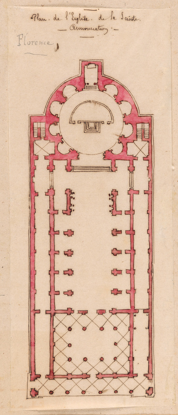 Edouard Villain - Plan de l’Eglise de la Sainte-Annonciation, Florence