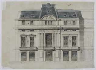 Alphonse Crépinet - Projet de l'Opéra comique, élévation principale