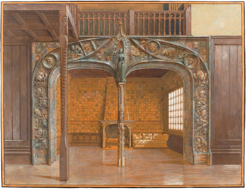 Eugène Grasset - Projet pour la porte monumentale de l'atelier de Winnaretta Sin...