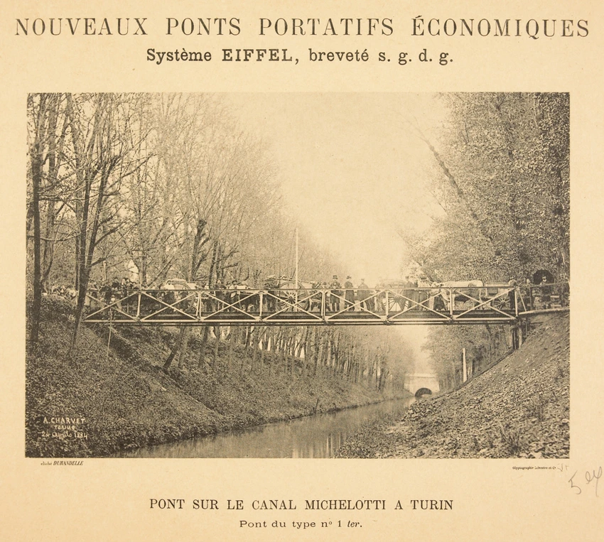 Louis-Emile Durandelle - Le Pont sur le canal Michelotti à Turin, expérience du ...