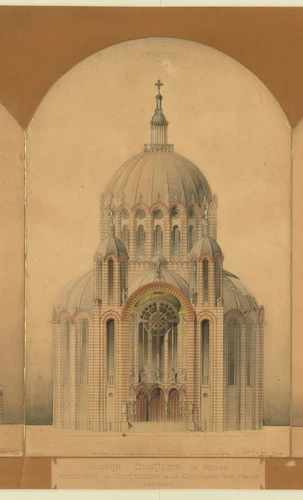 Sainte-Clotilde de Reims, façade principale, élévation - Alphonse Gosset