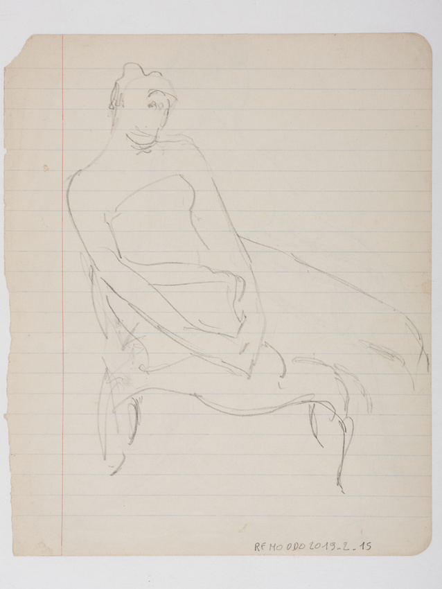Jacques Lalaing de - Modèle féminin assis sur une chaise, trois quart droite