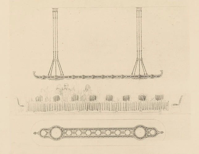 Modèle de suspension au-dessus d'une grande table - Edgar Brandt