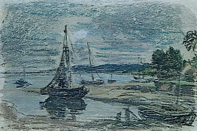 Eugène Boudin - L'Ancien Port de Poudreux à Honfleur