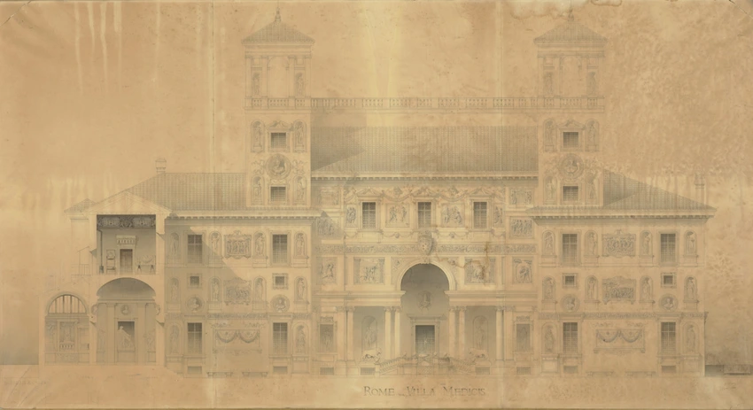 Gaston Redon - Façade de la Villa Médicis à Rome