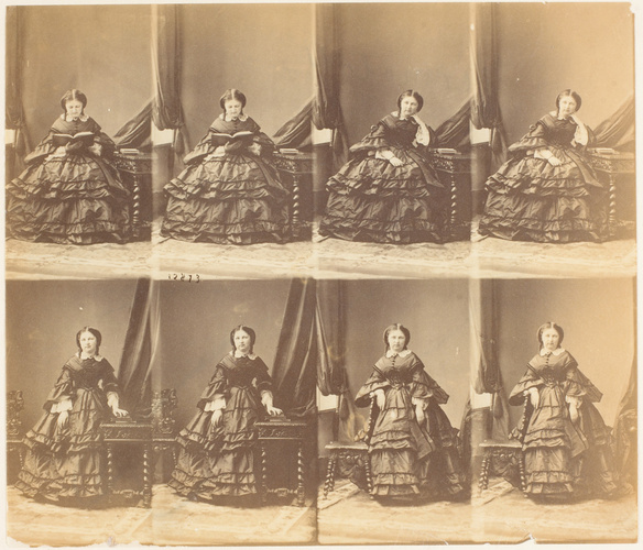 André Adolphe Eugène Disdéri - Mlle Yermoloff en huit poses, quatre assise et qu...