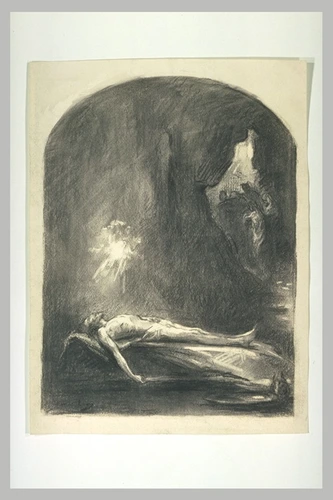 Henri Lévy - Corps du Christ étendu dans une grotte