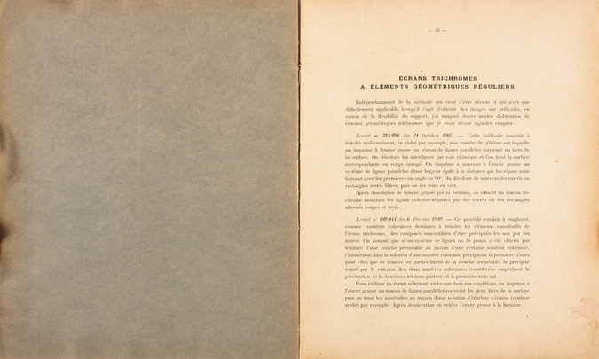Louis Lumière - Notice sur les titres et travaux de Monsieur Louis Lumière
