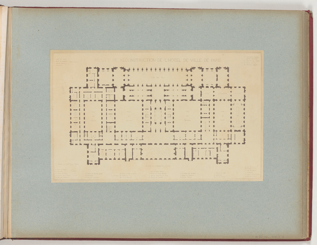 Anonyme - Projet de reconstruction de l'hôtel de ville de Paris, plan du premier...
