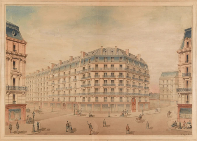 Hippolyte-Marie Pigault - Projet pour un immeuble parisien, probablement le 109 ...
