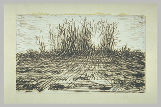 Jean-François Millet - Boqueteau transpercé par le soleil couchant au fond d'un ...