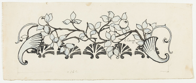 Emile Causé - Frise décorative, branches de fruits et palmettes