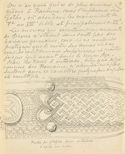 Eugène Grasset - Partie de plaque-boucle avec décor d'entrelacs