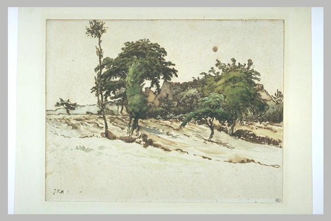 Jean-François Millet - Maisons parmi des arbres aux environs de Vichy