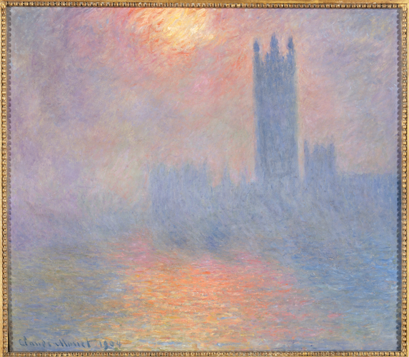 Claude Monet - Londres, le Parlement. Trouée de soleil dans le brouillard}