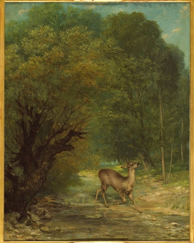 Gustave Courbet - Le Chevreuil chassé aux écoutes, printemps