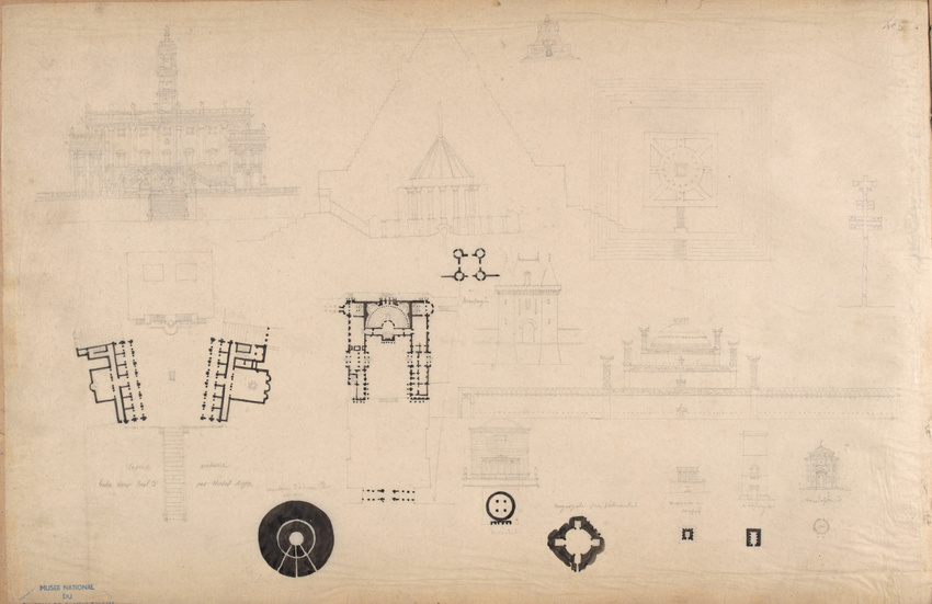 Louis Boitte - Divers plans et élévations de bâtiments dont le Capitole à Rome, ...